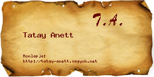 Tatay Anett névjegykártya